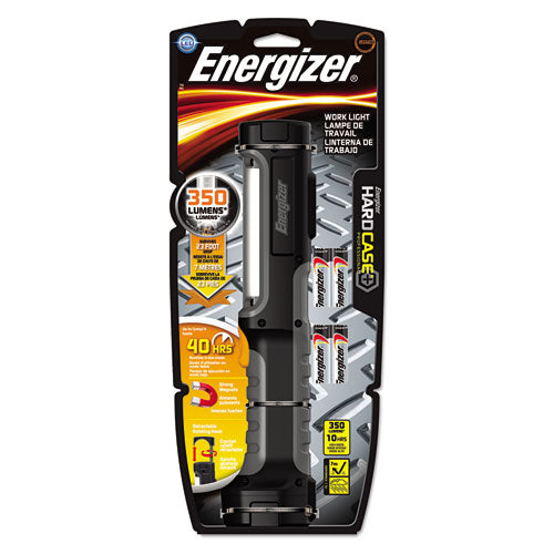 Hard Case Work Flashlight w/4 AA Batteries, Black, Sold as 1 Each