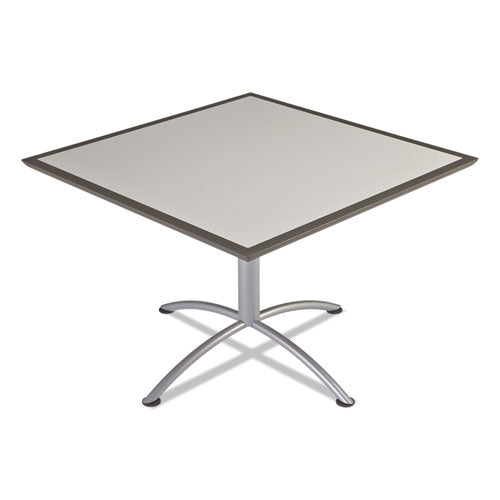 ILand Table, Dura Edge, Square Seated Style, 42w x 42d x 29h, Gray/Silver, Sold as 1 Each