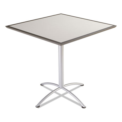 ILand Table, Dura Edge, Square Bistro Style, 42w x 42d x 42h, Gray/Silver, Sold as 1 Each