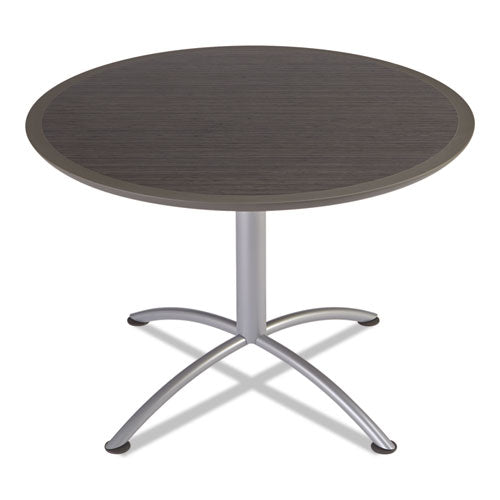 ILand Table, Dura Edge, Round Seated Style, 42 dia x 29h, Gray Walnut/Silver, Sold as 1 Each