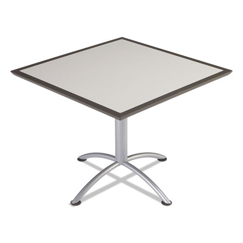 ILand Table, Dura Edge, Square Seated Style, 36w x 36d x 29h, Gray/Silver, Sold as 1 Each