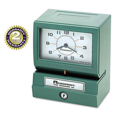 Acroprint - Model 150 Analog Automatic Print Time Clock with Month/Date/1-12 Hours/Minutes, Sold as 1 EA