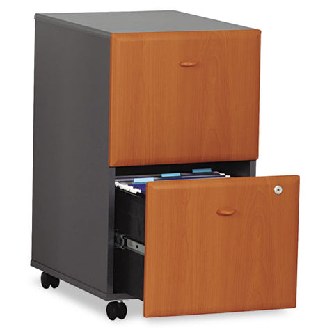 Bush - 2-Drawer Mobile Vertical File,15-5/8w x 20-3/8d, Natural Cherry/Slate Gray, Sold as 1 EA