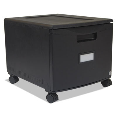Single-Drawer Mobile Filing Cabinet, 14-3/4w x 18-1/4d x 12-3/4h, Black, Sold as 1 Each