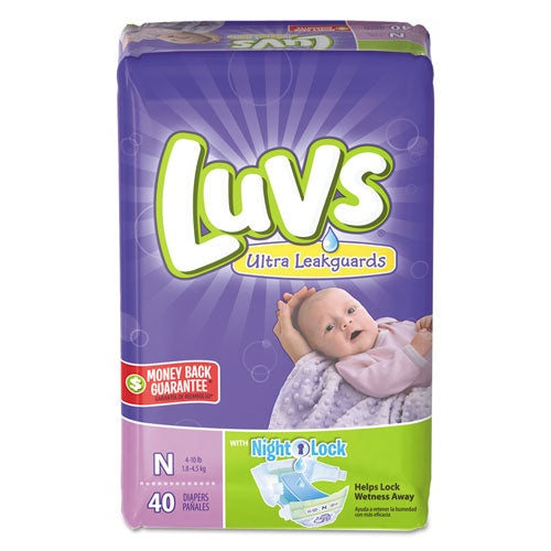 Diapers w/Leakguard, Newborn: 4 to 10 lbs, 40/Pack, 4 Pack/Carton, Sold as 1 Carton, 4 Package per Carton 