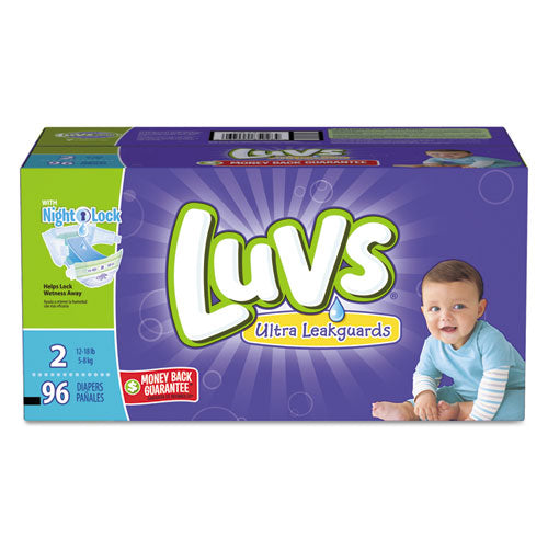 Diapers w/Leakguard, Size 2: 12 to 18 lbs, 96/Carton, Sold as 1 Carton, 96 Each per Carton 