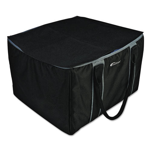 File Tote Bag, 600-Denier Nylon, 14 x 17 x 10-1/2, Gray/Black, Sold as 1 Each