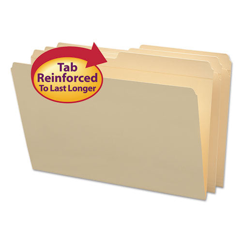 Smead - File Folders, 1/2 Cut, Reinforced Top Tab, Legal, Manila, 100/Box, Sold as 1 BX