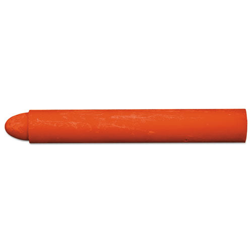 Fluorescan Industrial Crayon, Orange, 4 3/4 x 11/16, Dozen, Sold as 1 Dozen