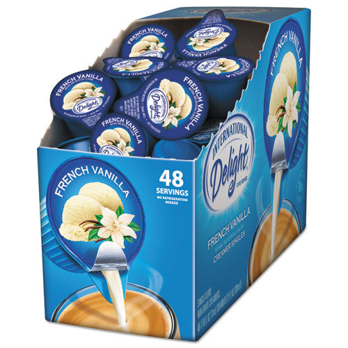 Flavored Liquid Non-Dairy Coffee Creamer, French Vanilla, 0.4375 oz Cup, 48/Box, Sold as 1 Box, 48 Each per Box 