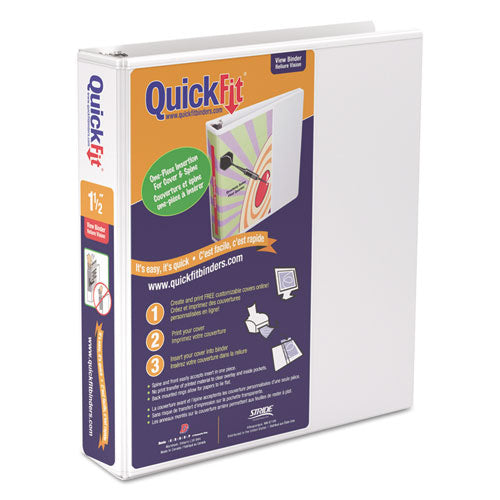 Stride - Quick Fit D-Ring View Binder, 1-1/2-inch Capacity, White, Sold as 1 EA