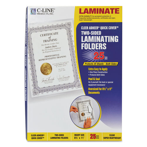 C-Line - Quick Cover Laminating Folders, 12 mil, 9-1/8 x 11-1/2, 25/Pack, Sold as 1 BX