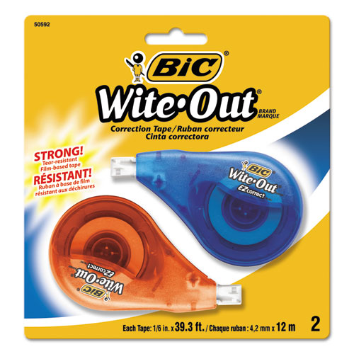 BIC - Wite-Out EZ Correct Correction Tape, Non-Refillable, 1/6-inch x 472-inch, 2/Pack, Sold as 1 PK