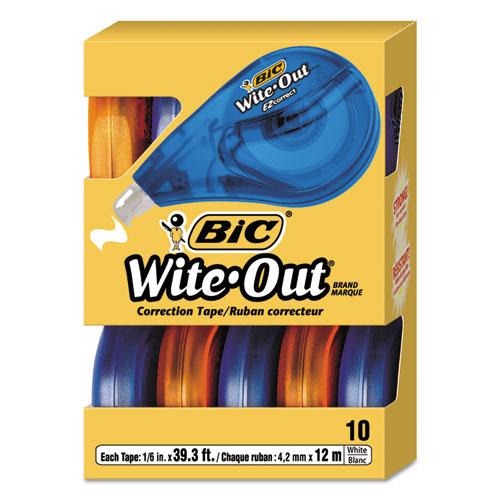 BIC - Wite-Out EZ Correct Correction Tape, Non-Refillable, 1/6-inch x 472-inch, 10/Pack, Sold as 1 BX