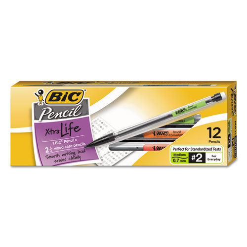 BIC - Mechanical Pencil, HB #2, 0.70 mm, Clear Barrel, Refillable, Dozen, Sold as 1 DZ
