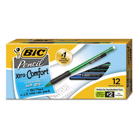 BIC - Matic Grip Mechanical Pencil, HB #2, 0.70 mm, BLK/BE/GN/PE/RD/MSR, Dozen, Sold as 1 DZ