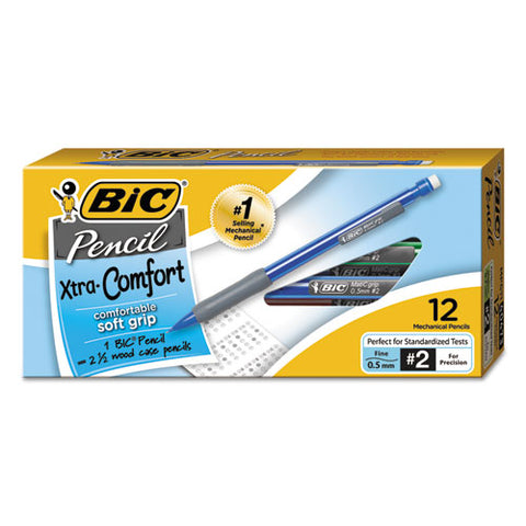 BIC - Matic Grip Mechanical Pencil, HB #2, 0.50 mm, Assorted Colors, Dozen, Sold as 1 DZ