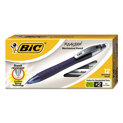 BIC - Reaction Mechanical Pencil, 0.7 mm, Black Barrel, Sold as 1 DZ