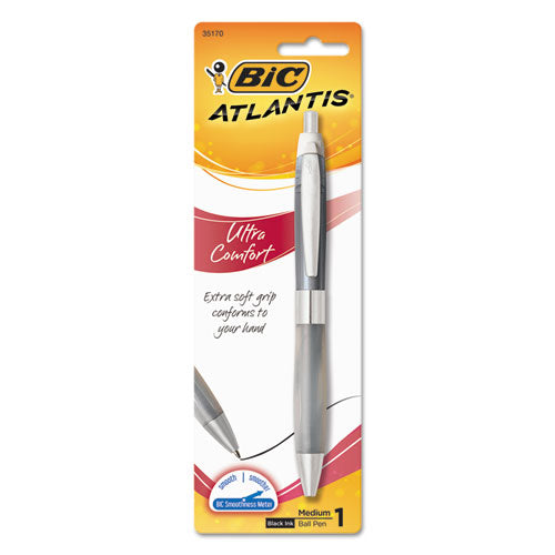 Atlantis Ultra Comfort Retractable Ballpoint Pen, Medium, Black, Sold as 1 Each