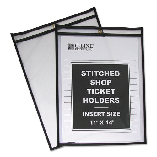 Shop Ticket Holders, Stitched, Both Sides Clear, 75", 11 x 14, 25/BX, Sold as 1 Box, 25 Each per Box 