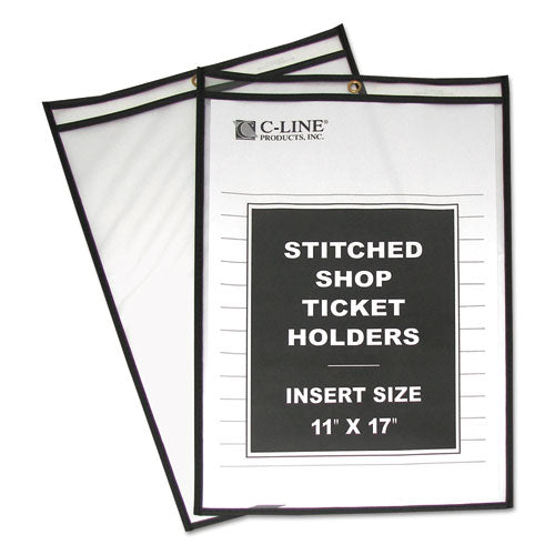 Shop Ticket Holders, Stitched, Both Sides Clear, 75", 11 x 17, 25/BX, Sold as 1 Box, 25 Each per Box 