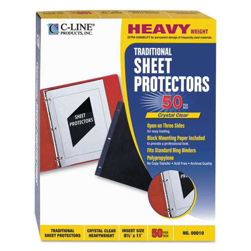 Traditional Polypropylene Sheet Protector, Heavyweight, 11 x 8 1/2, 50/BX, Sold as 1 Box, 50 Each per Box 