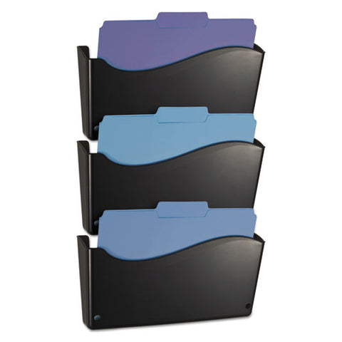2200 Series Wall File System, Letter, Black, 3/Pack, Sold as 1 Package