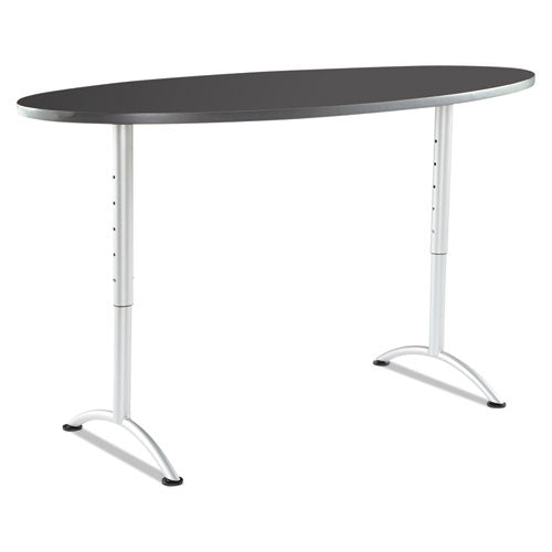 ARC Sit-to-Stand Tables, Oval Top, 36w x 72d x 42h, Graphite/Silver, Sold as 1 Each