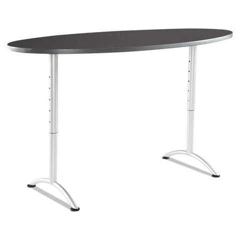 ARC Sit-to-Stand Tables, Oval Top, 36w x 72d x 42h, Graphite/Silver, Sold as 1 Each