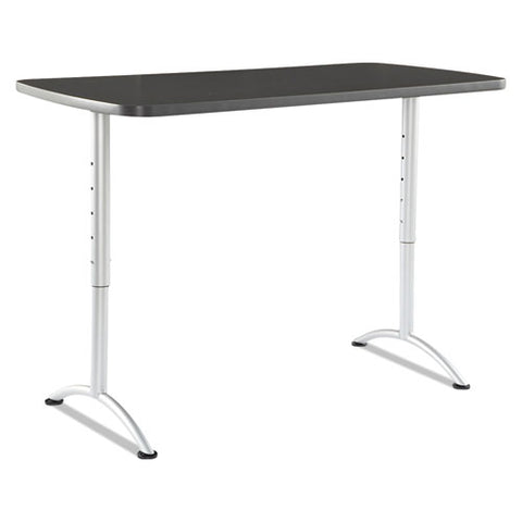 ARC Sit-to-Stand Tables, Rectangular Top, 30w x 60d x 42h, Graphite/Silver, Sold as 1 Each
