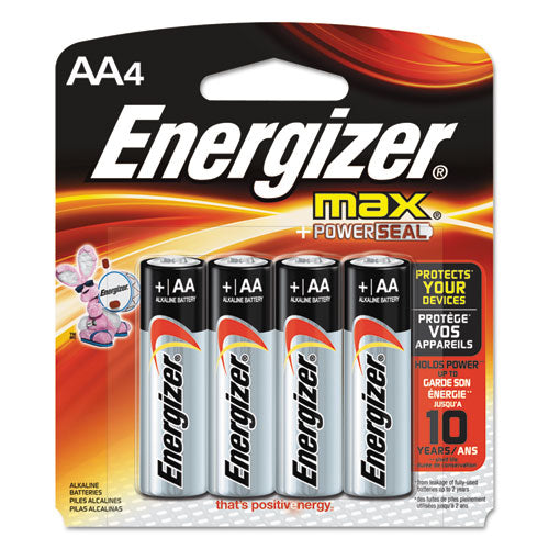 Energizer - MAX Alkaline Batteries, AA, 4 Batteries/Pack, Sold as 1 PK