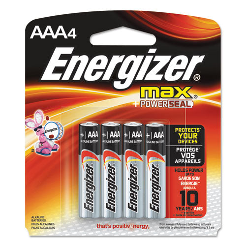 Energizer - MAX Alkaline Batteries, AAA, 4 Batteries/Pack, Sold as 1 PK