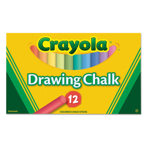 Crayola - Colored Drawing Chalk, Assorted Colors 12 Sticks/Set, Sold as 1 ST