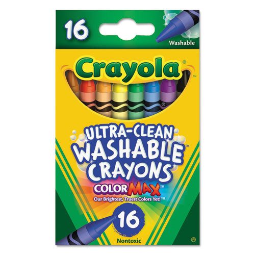 Crayola - Washable Crayons, Regular, 8 Colors, 16/Box, Sold as 1 BX