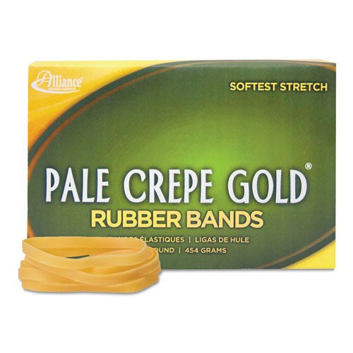 Alliance - Pale Crepe Gold Rubber Bands, Size 64, 3-1/2 x 1/4, 1lb Box, Sold as 1 BX