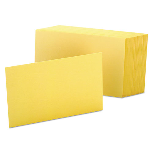 Unruled Index Cards, 4 x 6, Canary, 100/Pack, Sold as 1 Package