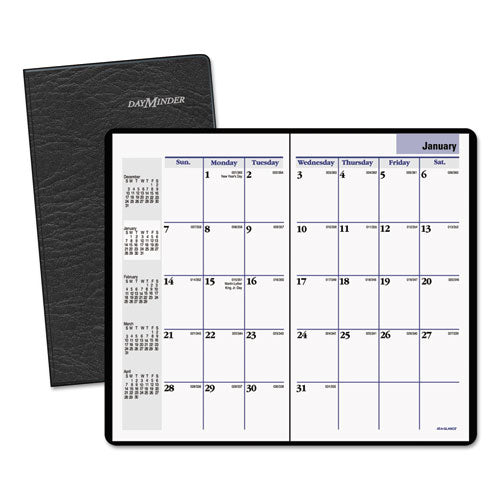 DayMinder Premiere - Recycled Monthly Planner, Black, 3 5/8-inch x 6 3/16-inch, Sold as 1 EA