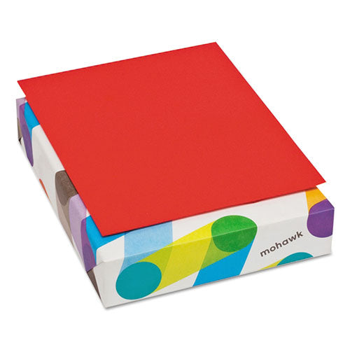Mohawk - Brite-Hue Multipurpose Colored Paper, 24lb, 8-1/2 x 11, Red, 500 Sheets/Ream, Sold as 1 RM