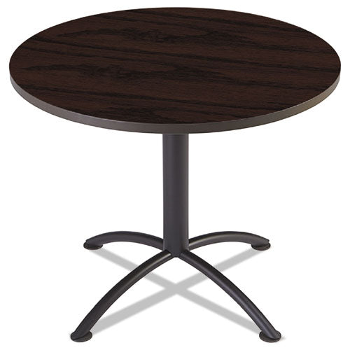 ILand Table, Contour, Round Seated Style, 36" dia. x 29", Mahogany/Black, Sold as 1 Each