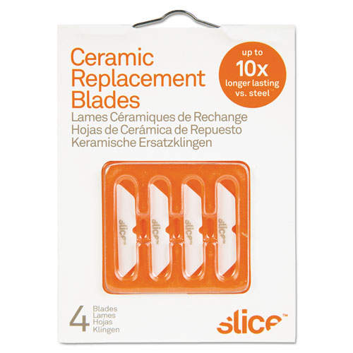 Slice Replacement Blades, 1 1/4" x 1/4", #S2, White, 4/Pack, Sold as 1 Package