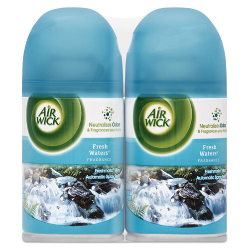 FreshMatic Ultra Spray Refill, Fresh Waters, 6.17oz Aerosol, 2/Pack, Sold as 1 Package