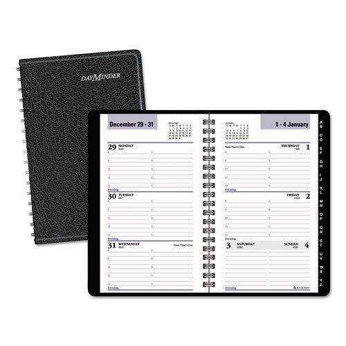 DayMinder - Recycled Weekly Appointment Book, Black, 3 3/4-inch x 6-inch, Sold as 1 EA