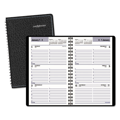 DayMinder - Recycled Weekly Appointment Book, Black, 4 7/8-inch x 8-inch, Sold as 1 EA