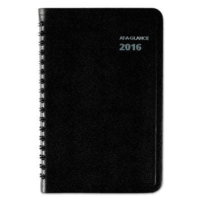 AT-A-GLANCE - QuickNotes Recycled Weekly/Monthly Appointment Book, Black, 3 3/4-inch x 6-inch, Sold as 1 EA
