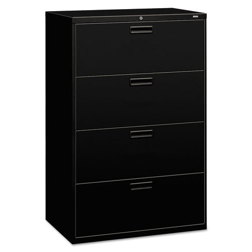 HON - 500 Series Four-Drawer Lateral File, 36w x53-1/4h x19-1/4d, Black, Sold as 1 EA