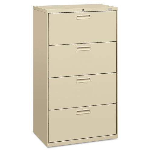 HON - 500 Series Four-Drawer Lateral File, 30w x53-1/4h x19-1/4d, Putty, Sold as 1 EA