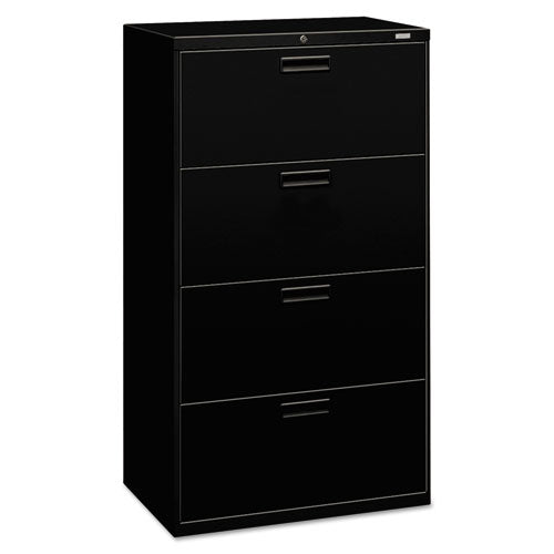 HON - 500 Series Four-Drawer Lateral File, 30w x53-1/4h x19-1/4d, Black, Sold as 1 EA