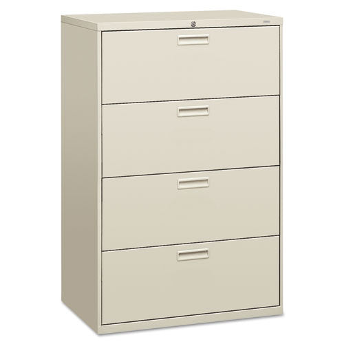 HON - 500 Series Four-Drawer Lateral File, 36w x53-1/4h x19-1/4d, Light Gray, Sold as 1 EA