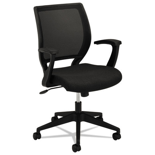 basyx - VL521 Mid-Back Work Chair, Mesh Back, Fabric Seat, Black, Sold as 1 EA