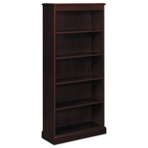 94000 Series Five-Shelf Bookcase, 35-3/4w x 14-5/16d x 78-1/4h, Mahogany, Sold as 1 Each